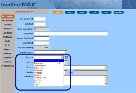 LandlordMax Property Management Software Screenshot