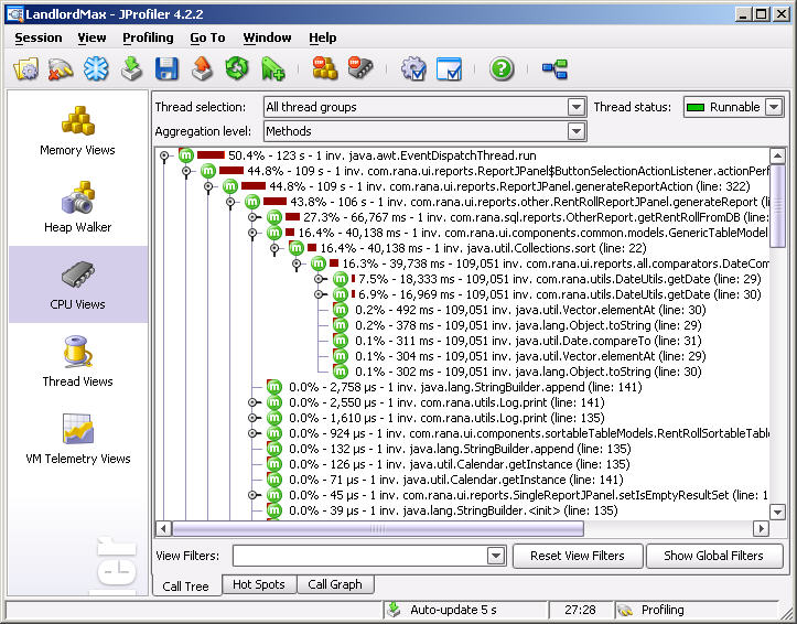 JProfiler Call Tree