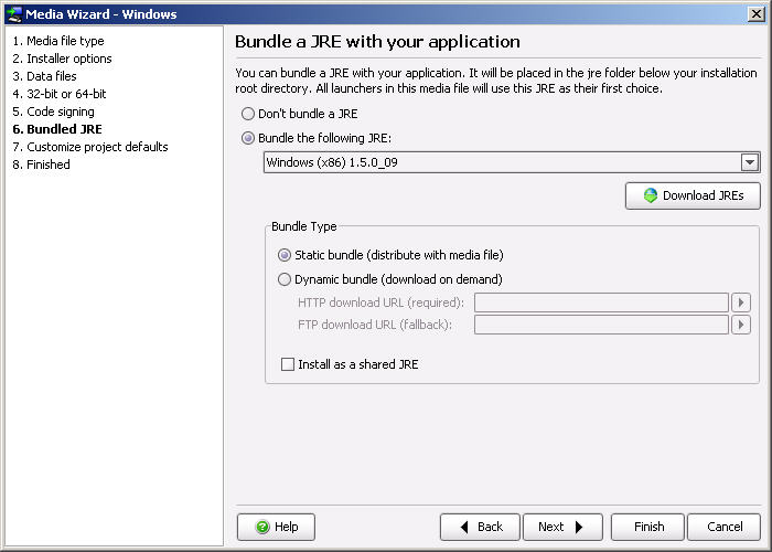 Install4J Bundle JVM