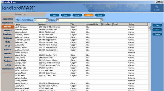 LandlordMax Property Management Software: Tenants